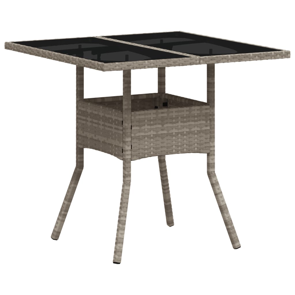 5-delige Tuinset met kussens poly rattan en glas lichtgrijs is nu te koop bij PeponiXL, paradijselijk wonen!