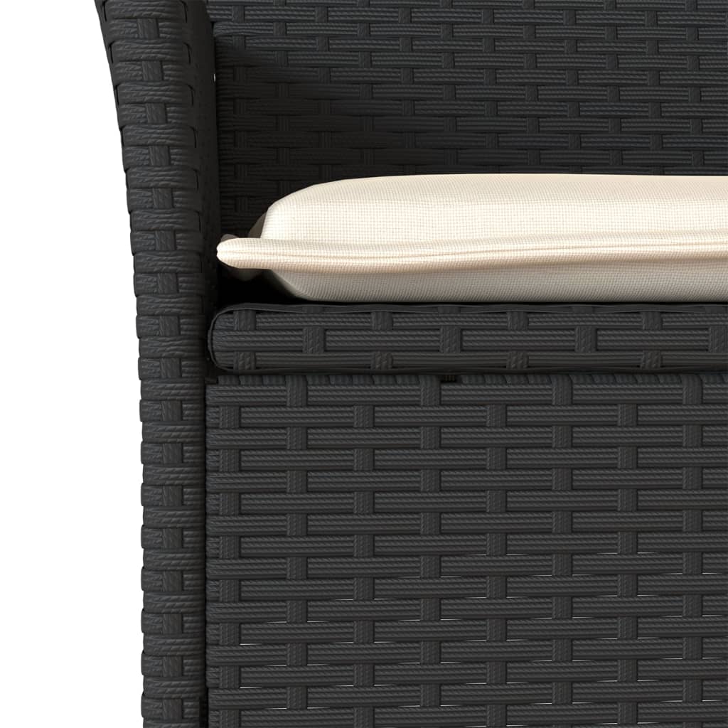 3-delige Tuinset met kussens poly rattan en glas zwart is nu te koop bij PeponiXL, paradijselijk wonen!