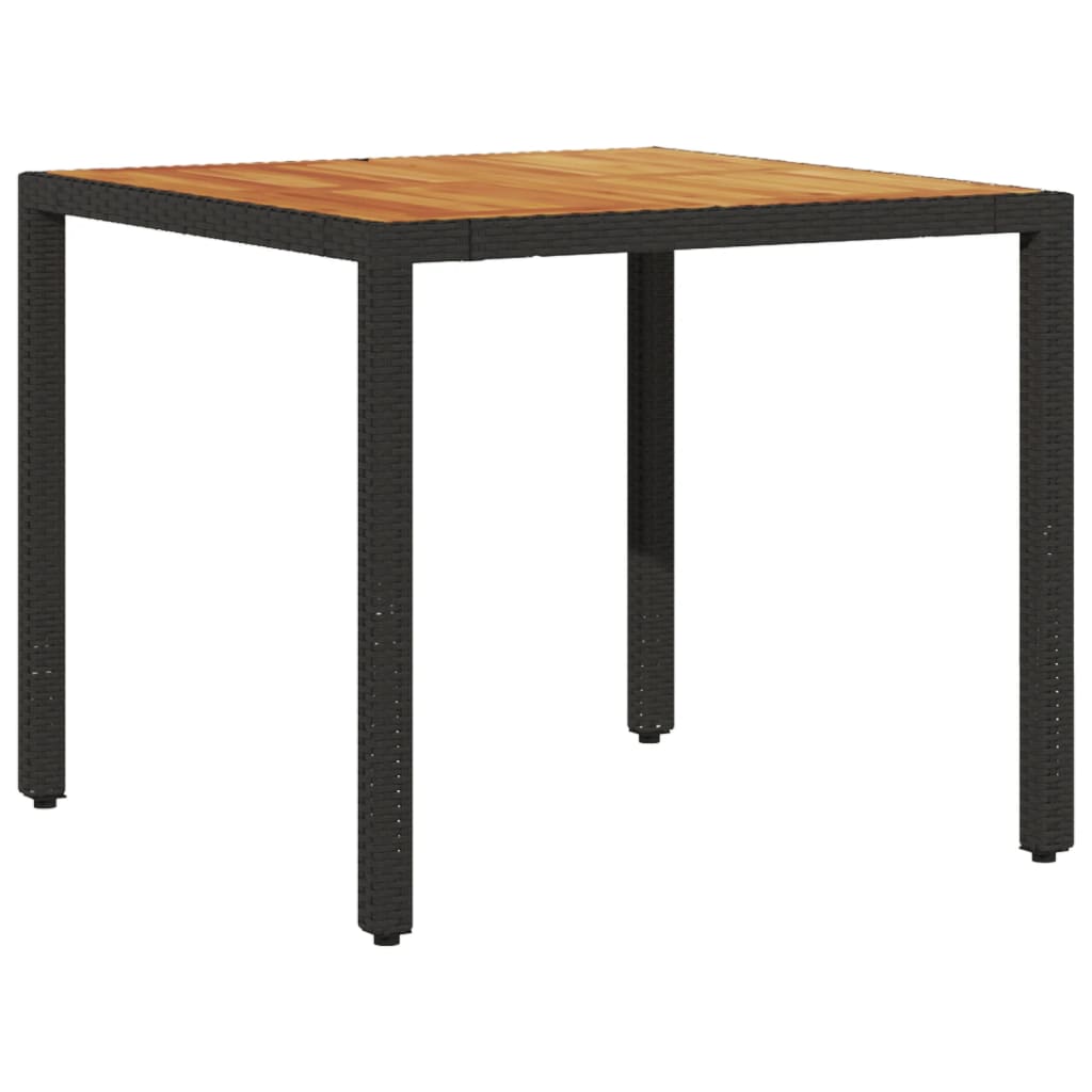 3-delige Tuinset met kussens poly rattan en acaciahout zwart is nu te koop bij PeponiXL, paradijselijk wonen!