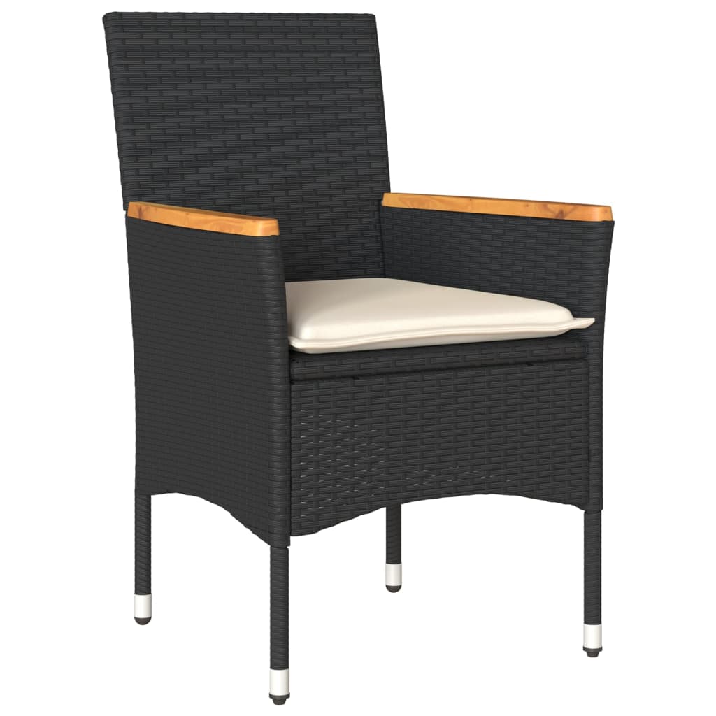 7-delige Tuinset met kussens poly rattan en acaciahout zwart is nu te koop bij PeponiXL, paradijselijk wonen!