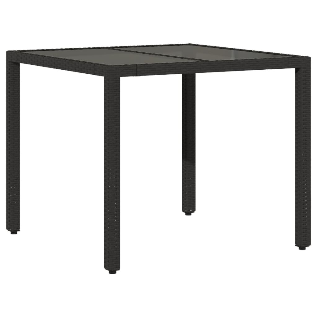 5-delige Tuinset met kussens poly rattan en glas zwart is nu te koop bij PeponiXL, paradijselijk wonen!