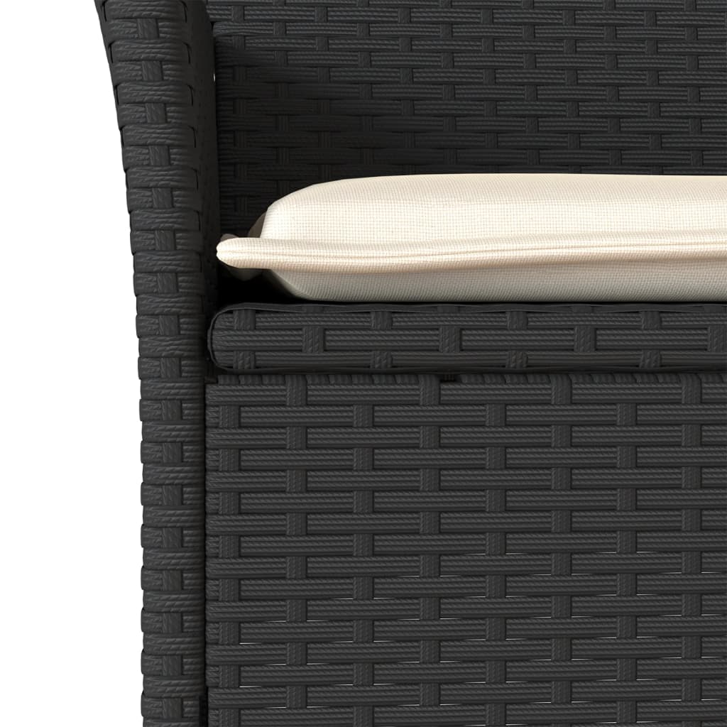 5-delige Tuinset met kussens poly rattan en glas zwart is nu te koop bij PeponiXL, paradijselijk wonen!