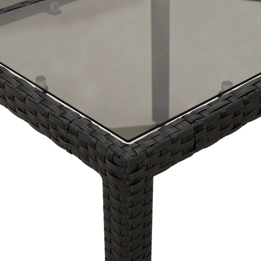 5-delige Tuinset met kussens poly rattan en glas zwart is nu te koop bij PeponiXL, paradijselijk wonen!
