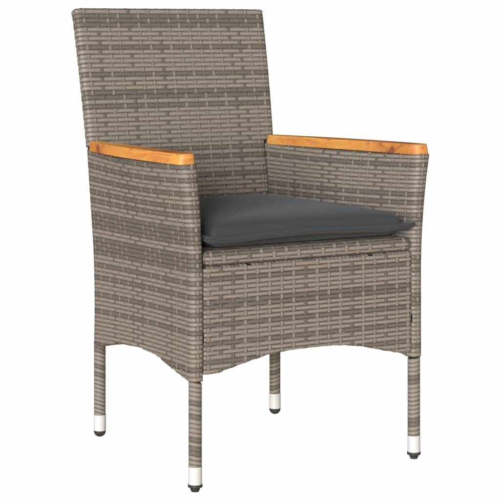5-delige Tuinset met kussens poly rattan en glas grijs is nu te koop bij PeponiXL, paradijselijk wonen!