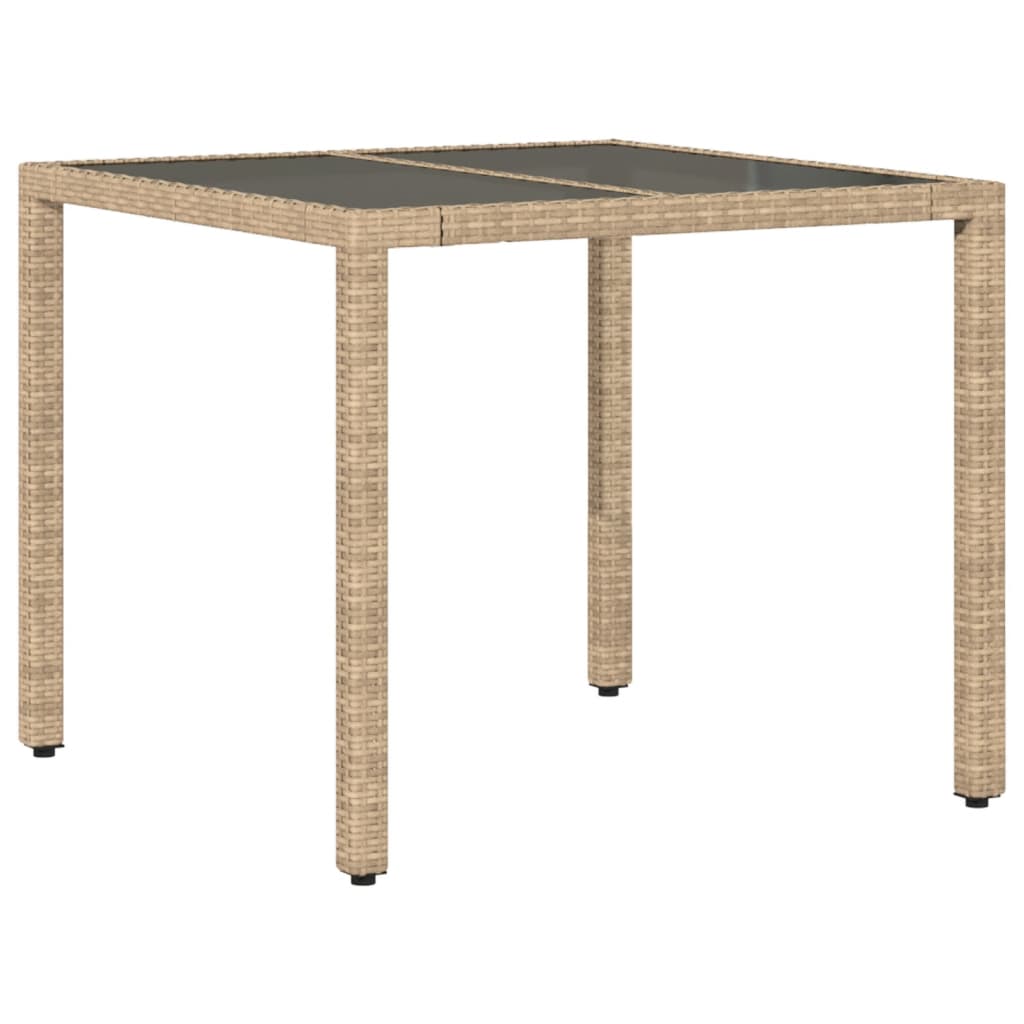 5-delige Tuinset met kussens poly rattan en glas beige is nu te koop bij PeponiXL, paradijselijk wonen!