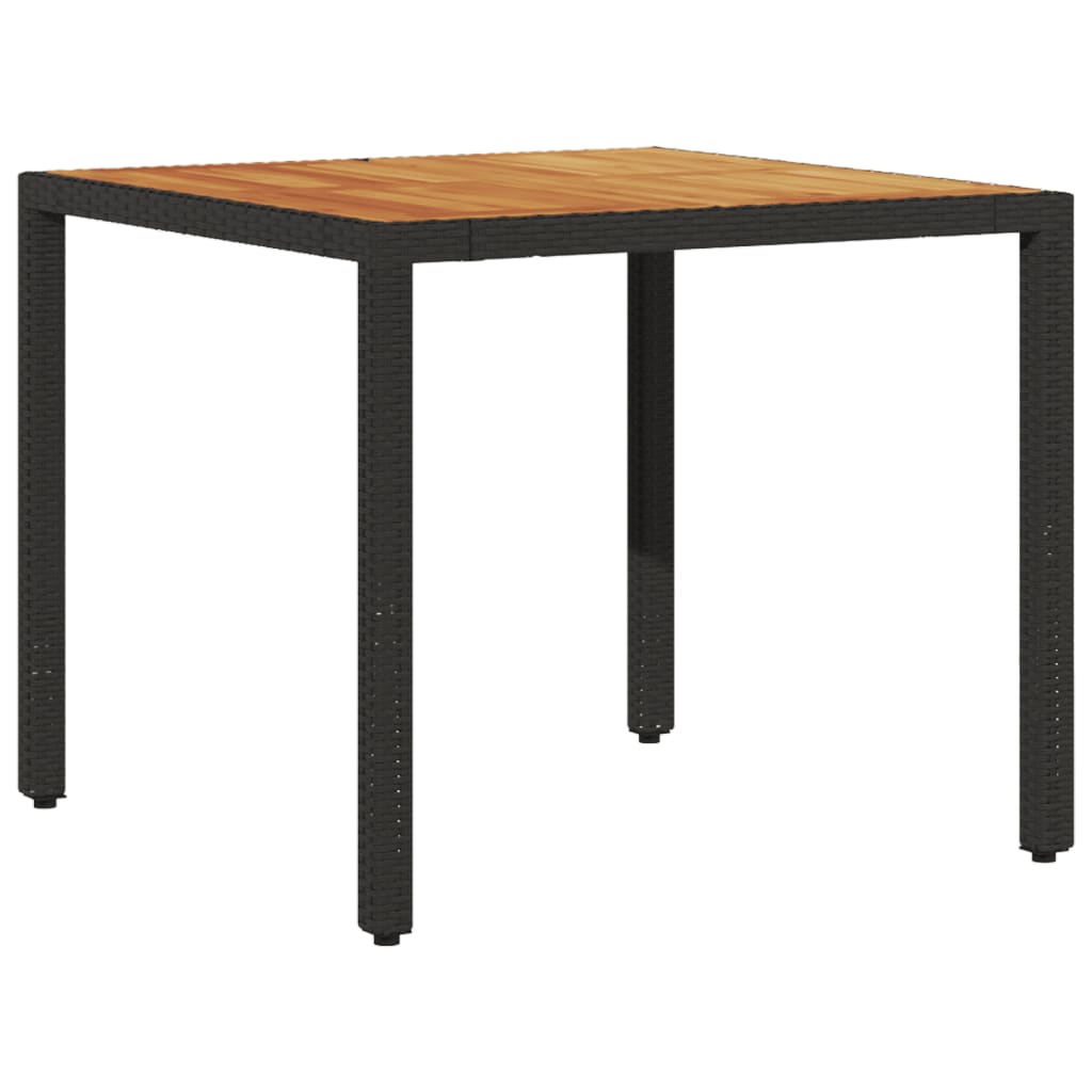 5-delige Loungeset met kussens poly rattan en acaciahout zwart is nu te koop bij PeponiXL, paradijselijk wonen!