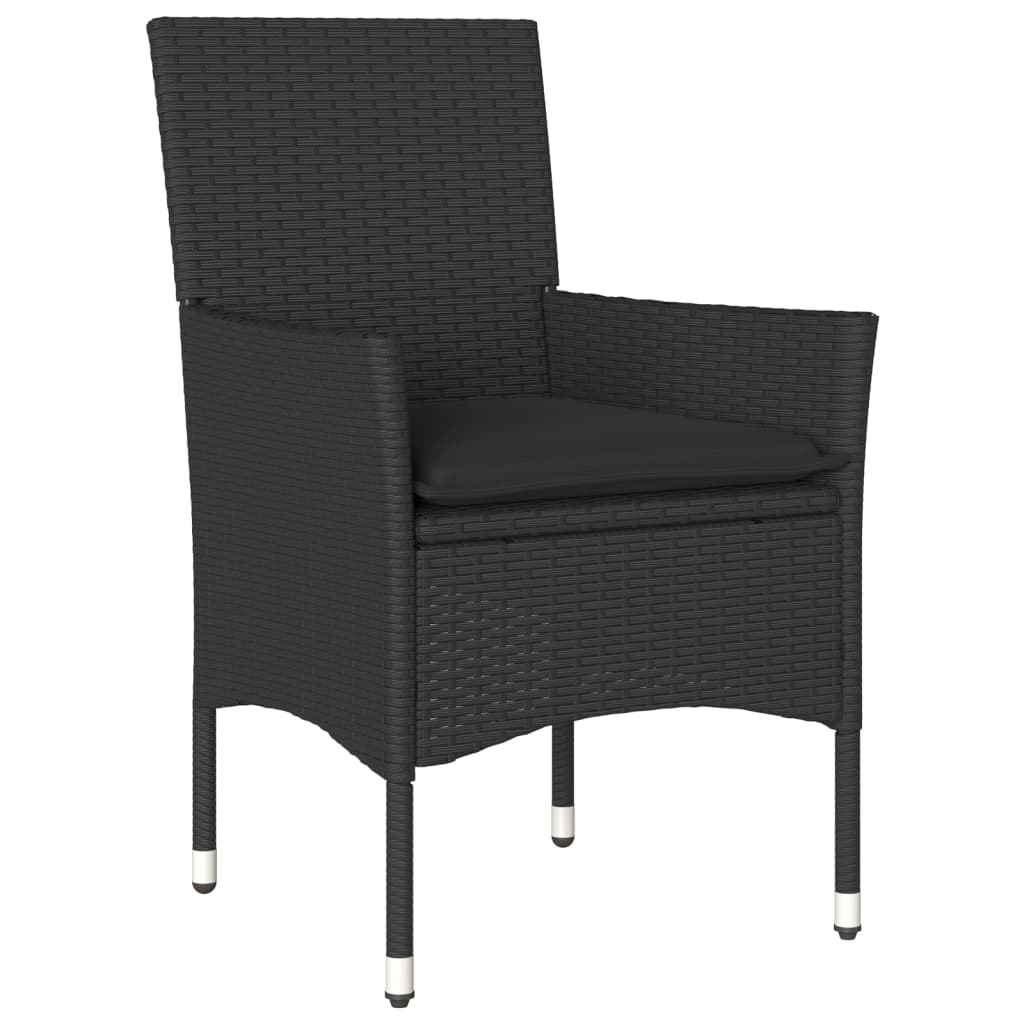 5-delige Loungeset met kussens poly rattan en acaciahout zwart is nu te koop bij PeponiXL, paradijselijk wonen!
