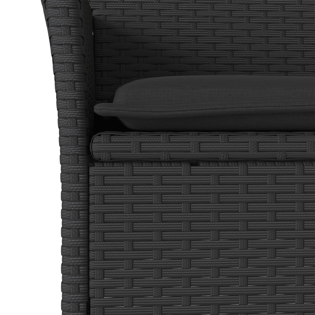 5-delige Loungeset met kussens poly rattan en acaciahout zwart is nu te koop bij PeponiXL, paradijselijk wonen!