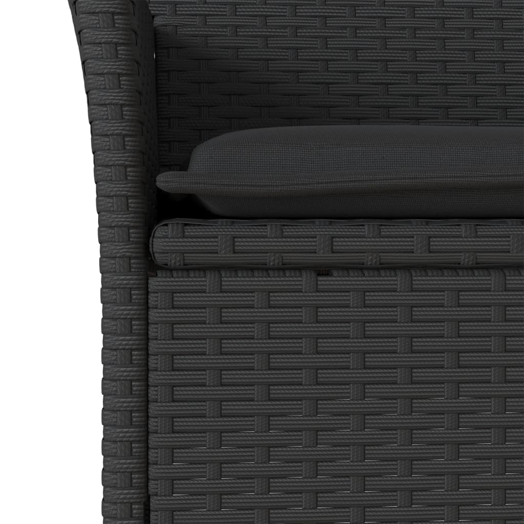 7-delige Tuinset met kussens poly rattan en acaciahout zwart is nu te koop bij PeponiXL, paradijselijk wonen!