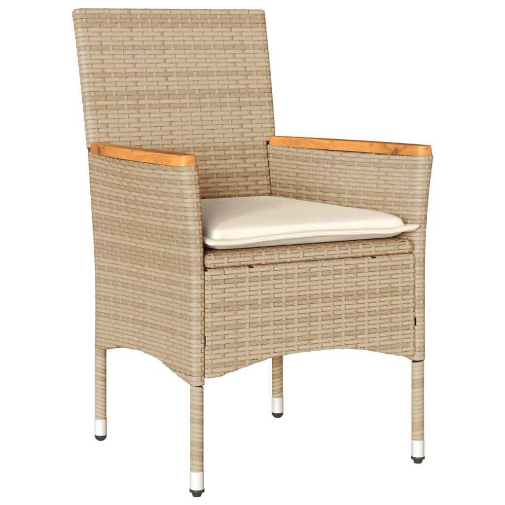 5-delige Tuinset met kussens poly rattan en acaciahout beige is nu te koop bij PeponiXL, paradijselijk wonen!