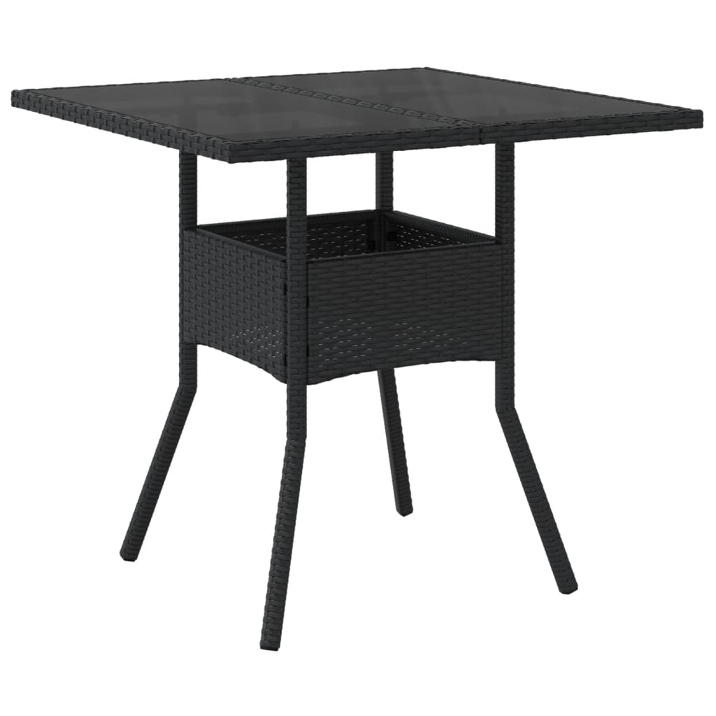 3-delige Tuinset met kussens poly rattan en glas zwart is nu te koop bij PeponiXL, paradijselijk wonen!