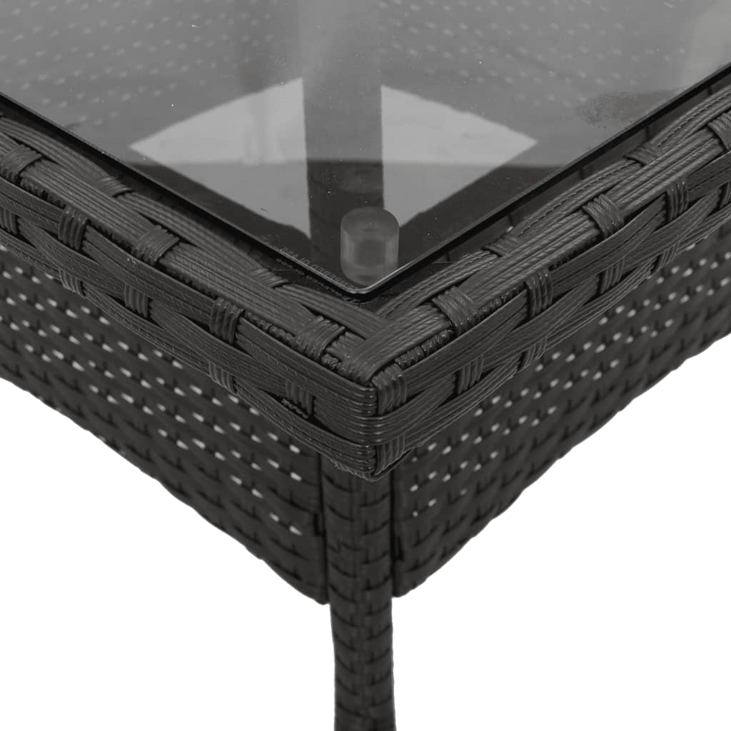 3-delige Tuinset met kussens poly rattan en glas zwart is nu te koop bij PeponiXL, paradijselijk wonen!