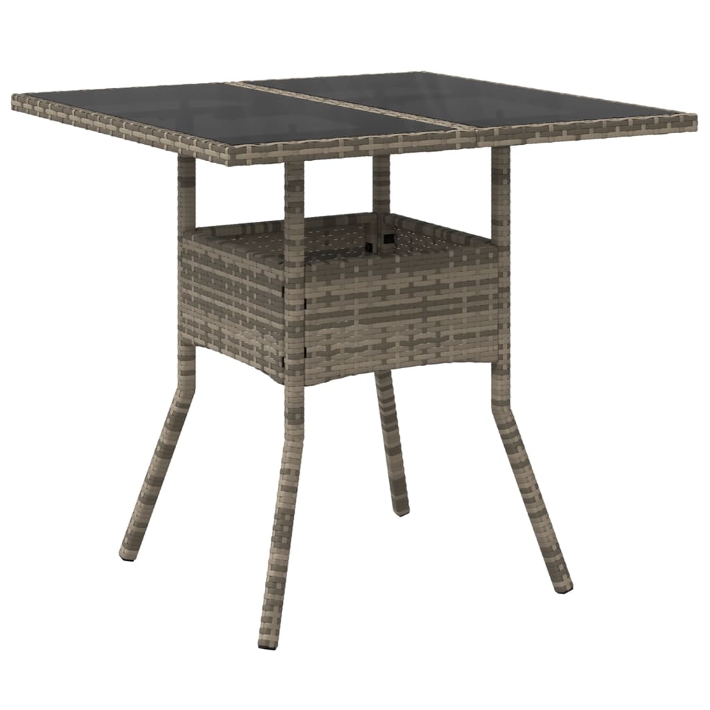 3-delige Tuinset met kussens poly rattan en glas grijs is nu te koop bij PeponiXL, paradijselijk wonen!