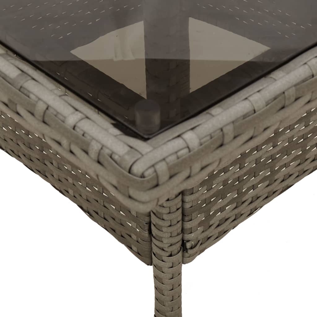3-delige Tuinset met kussens poly rattan en glas grijs is nu te koop bij PeponiXL, paradijselijk wonen!