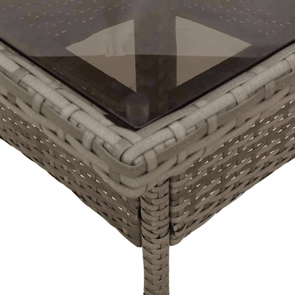 5-delige Tuinset met kussens poly rattan en glas grijs is nu te koop bij PeponiXL, paradijselijk wonen!