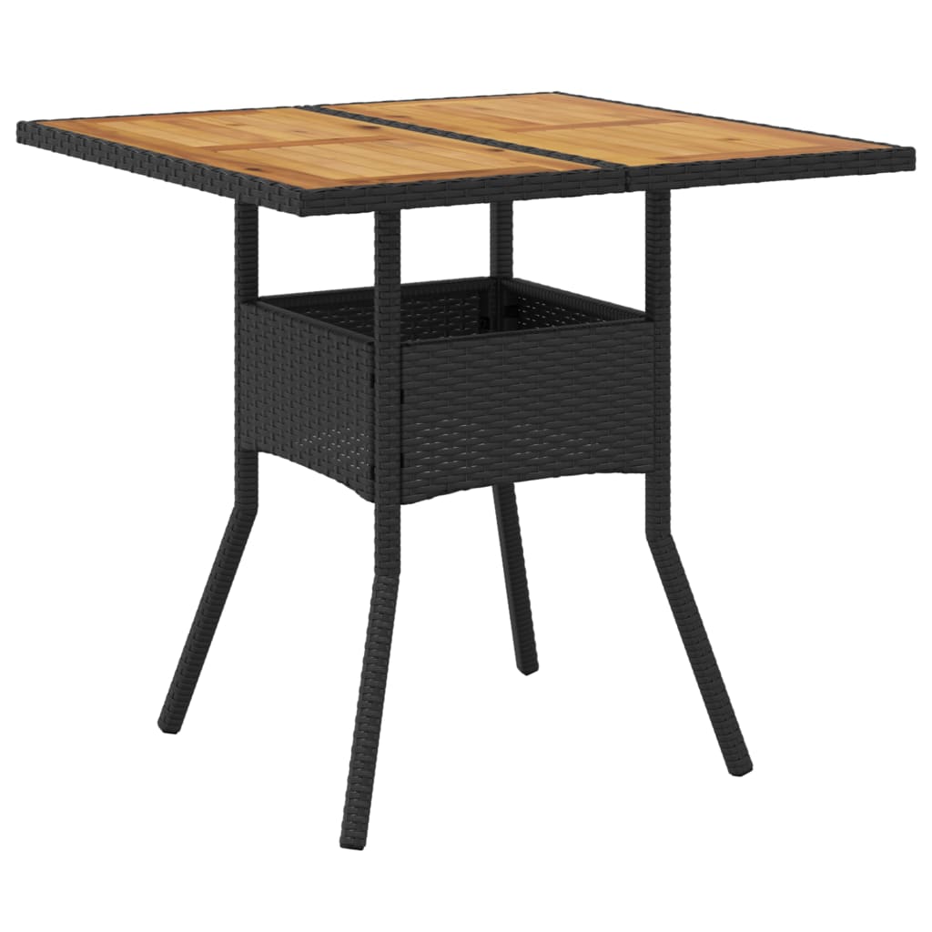 5-delige Loungeset met kussens poly rattan en acaciahout zwart is nu te koop bij PeponiXL, paradijselijk wonen!