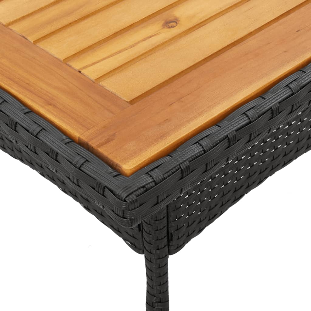 5-delige Loungeset met kussens poly rattan en acaciahout zwart is nu te koop bij PeponiXL, paradijselijk wonen!