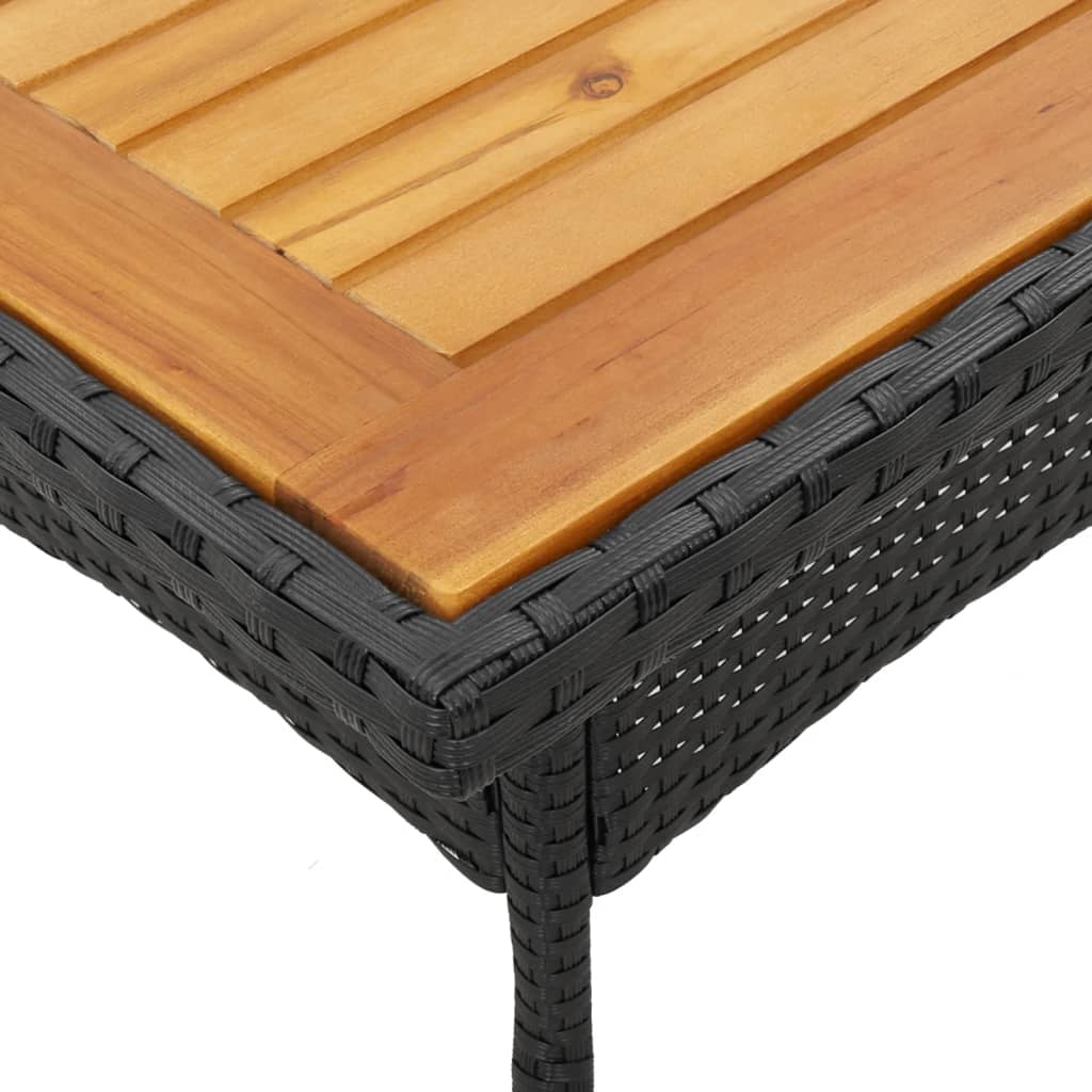 5-delige Loungeset met kussens poly rattan en acaciahout zwart is nu te koop bij PeponiXL, paradijselijk wonen!