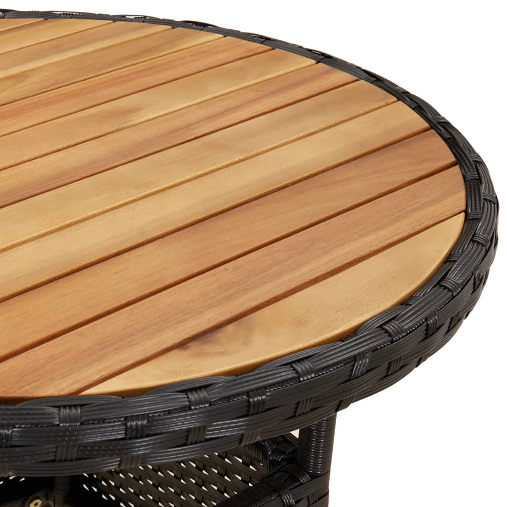 3-delige Tuinset met kussens poly rattan en acaciahout zwart is nu te koop bij PeponiXL, paradijselijk wonen!