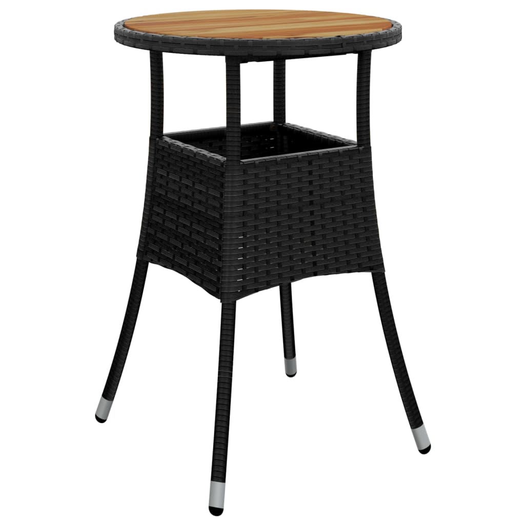 5-delige Loungeset met kussens poly rattan en acaciahout zwart is nu te koop bij PeponiXL, paradijselijk wonen!