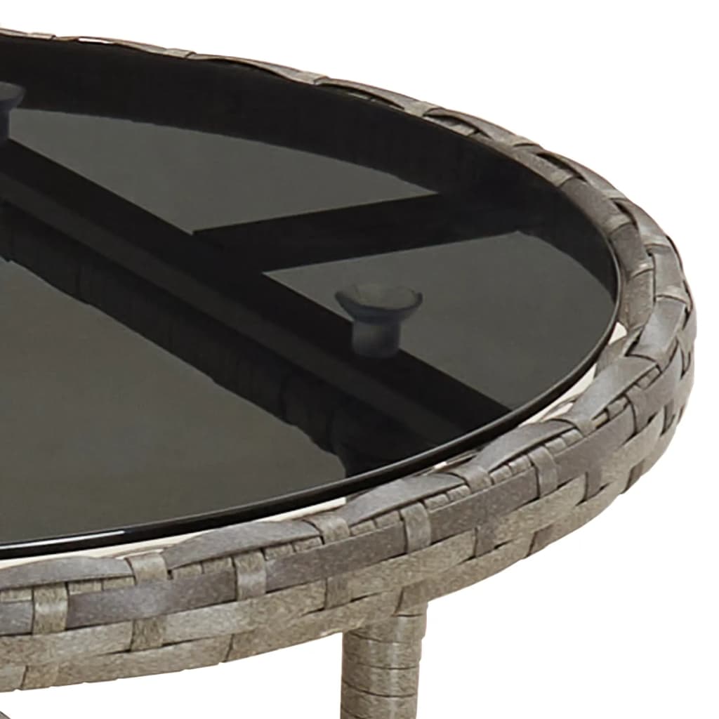 3-delige Tuinset met kussens poly rattan en glas grijs is nu te koop bij PeponiXL, paradijselijk wonen!