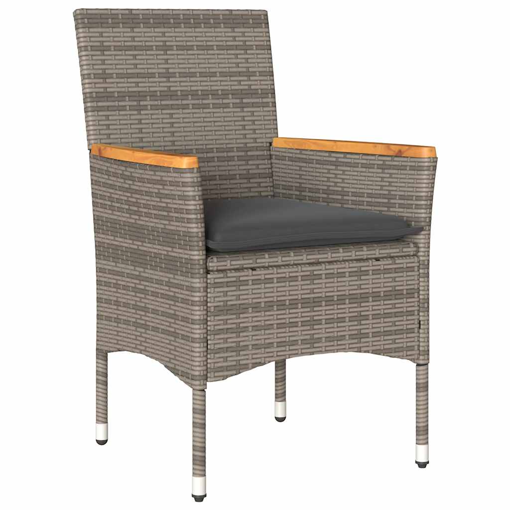 5-delige Tuinset met kussens poly rattan en glas grijs is nu te koop bij PeponiXL, paradijselijk wonen!