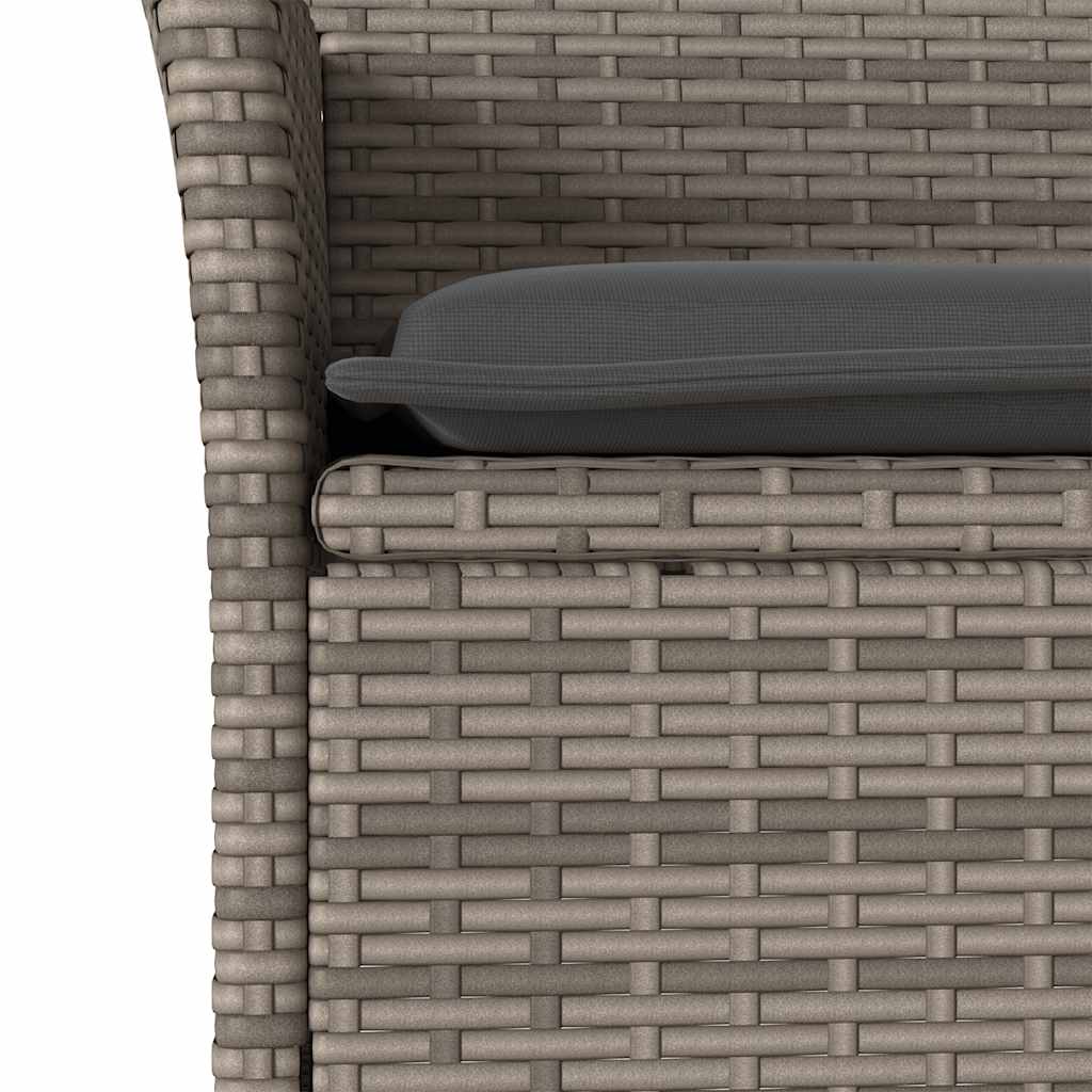 5-delige Tuinset met kussens poly rattan en glas grijs is nu te koop bij PeponiXL, paradijselijk wonen!