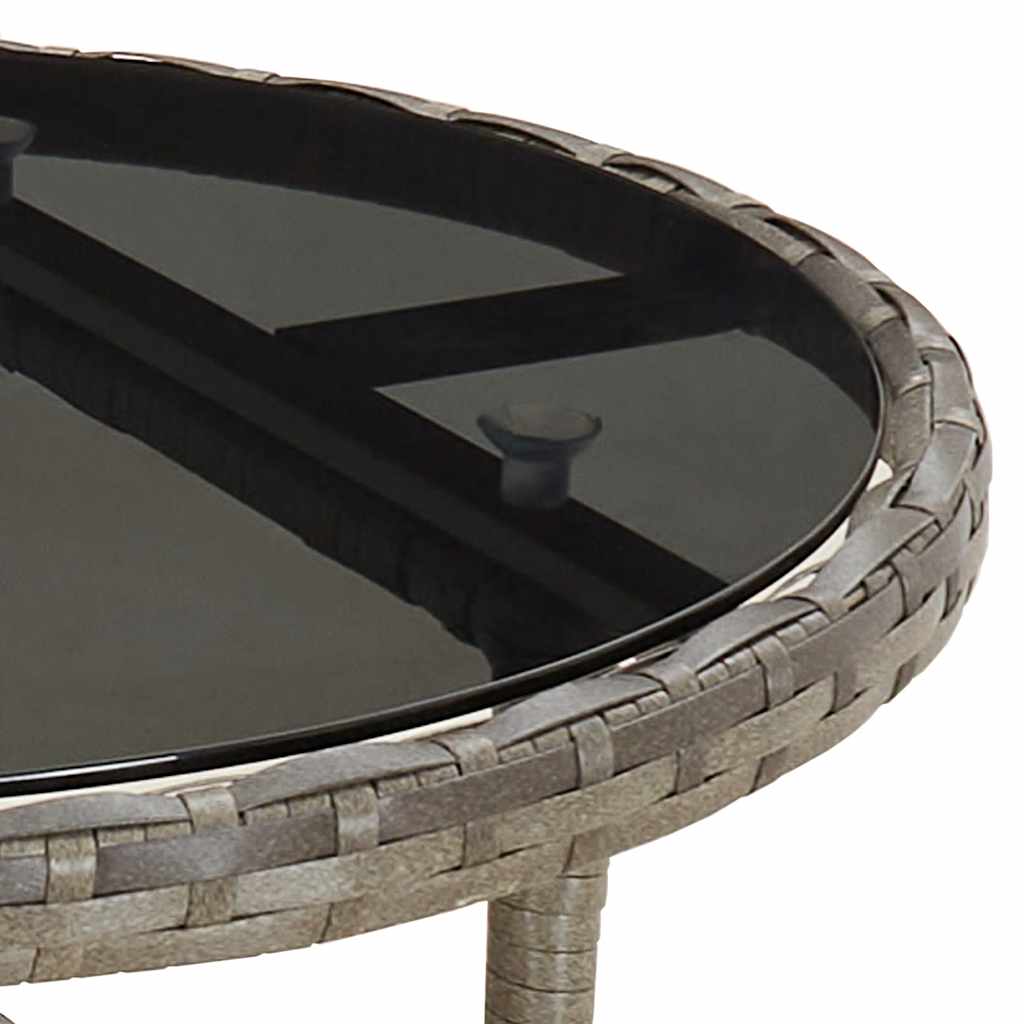 5-delige Tuinset met kussens poly rattan en glas grijs is nu te koop bij PeponiXL, paradijselijk wonen!