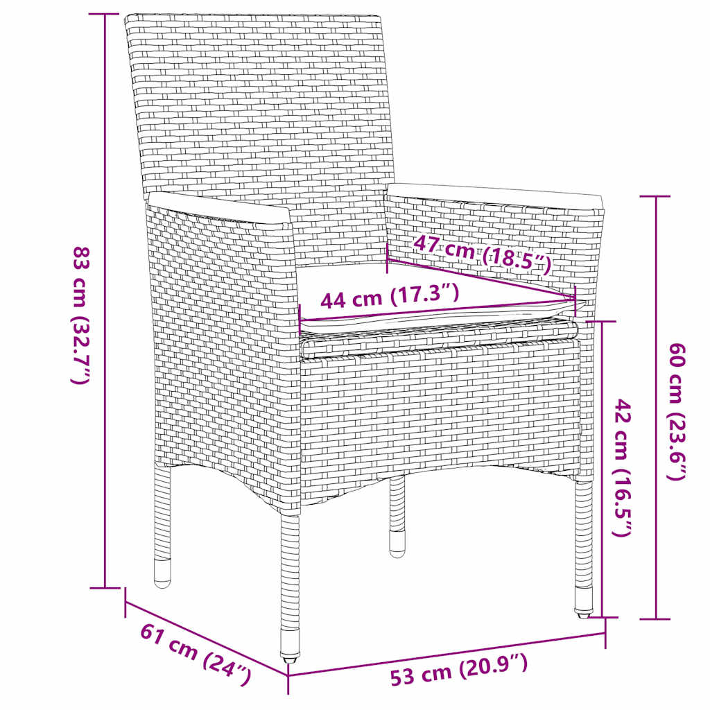 5-delige Tuinset met kussens poly rattan en glas grijs is nu te koop bij PeponiXL, paradijselijk wonen!