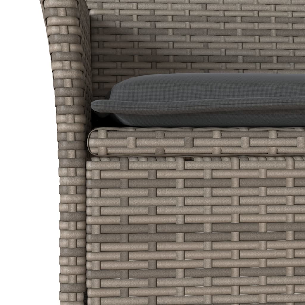 9-delige Tuinset met kussens poly rattan en glas grijs is nu te koop bij PeponiXL, paradijselijk wonen!