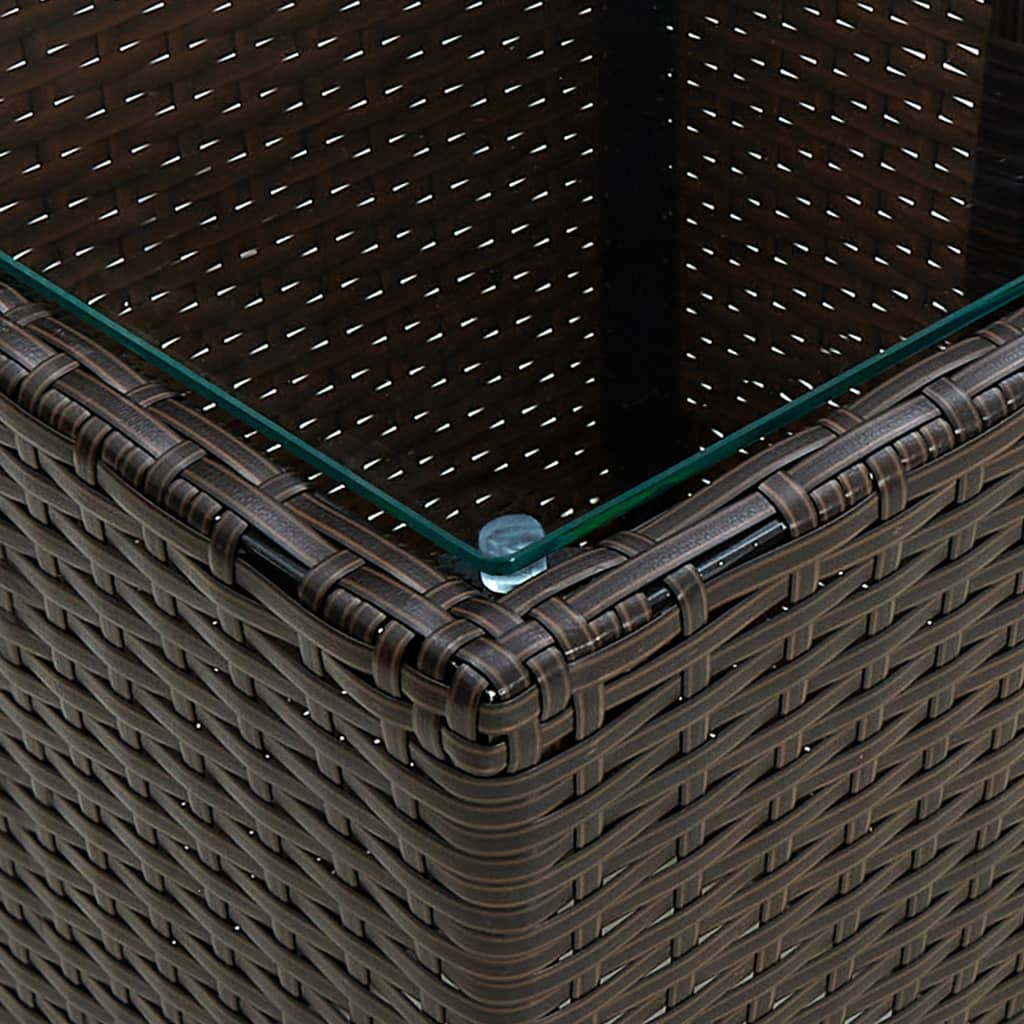 3-delige Bistroset met kussens poly rattan en glas bruin is nu te koop bij PeponiXL, paradijselijk wonen!