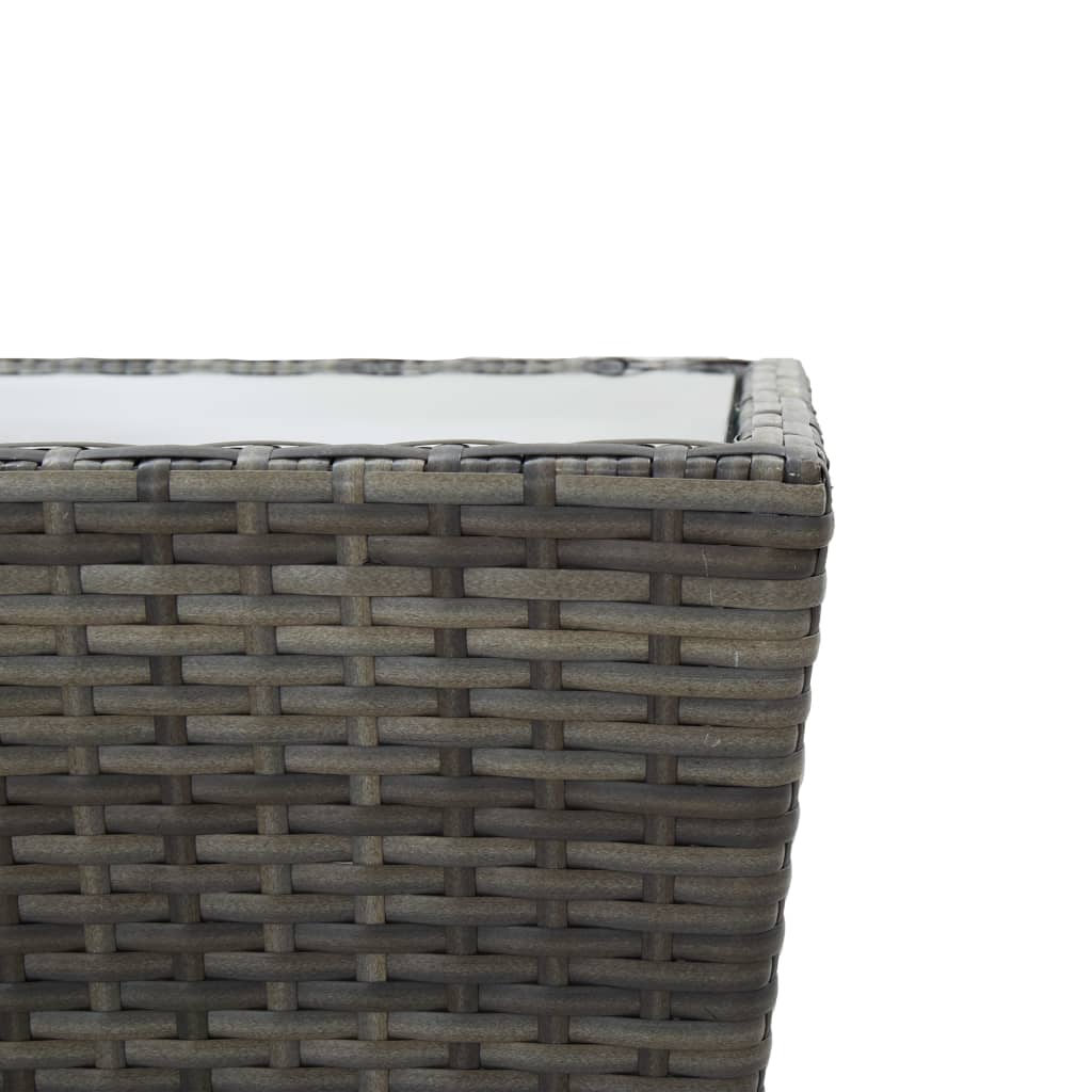 3-delige Bistroset met kussens poly rattan en glas grijs is nu te koop bij PeponiXL, paradijselijk wonen!