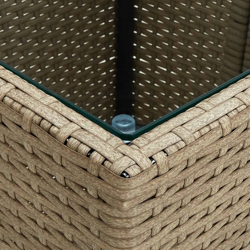 3-delige Bistroset met kussens poly rattan en glas beige is nu te koop bij PeponiXL, paradijselijk wonen!