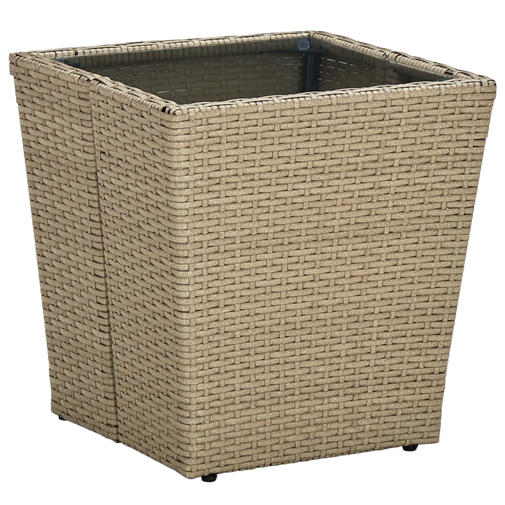 3-delige Bistroset met kussens poly rattan en glas beige is nu te koop bij PeponiXL, paradijselijk wonen!