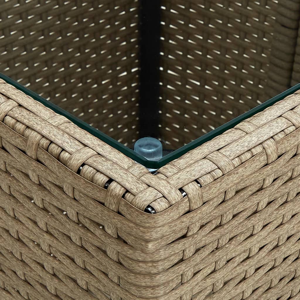 3-delige Bistroset met kussens poly rattan en glas beige is nu te koop bij PeponiXL, paradijselijk wonen!