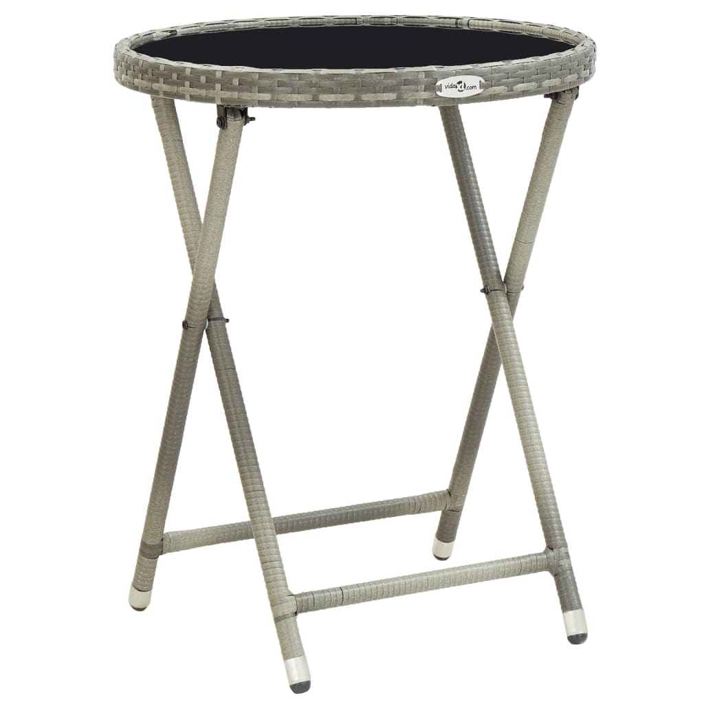3-delige Bistroset met kussens poly rattan en glas grijs is nu te koop bij PeponiXL, paradijselijk wonen!