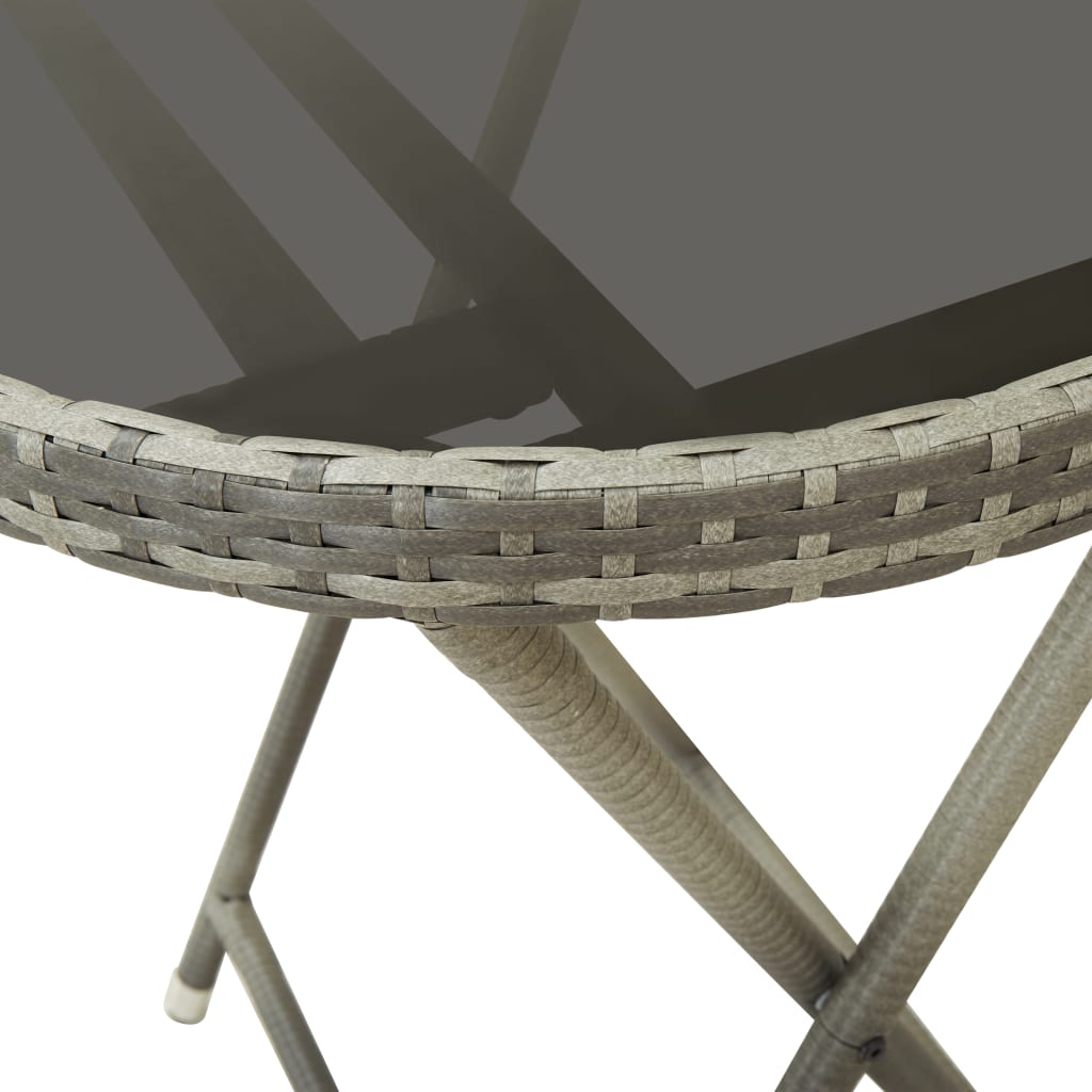 3-delige Bistroset met kussens poly rattan en glas grijs is nu te koop bij PeponiXL, paradijselijk wonen!