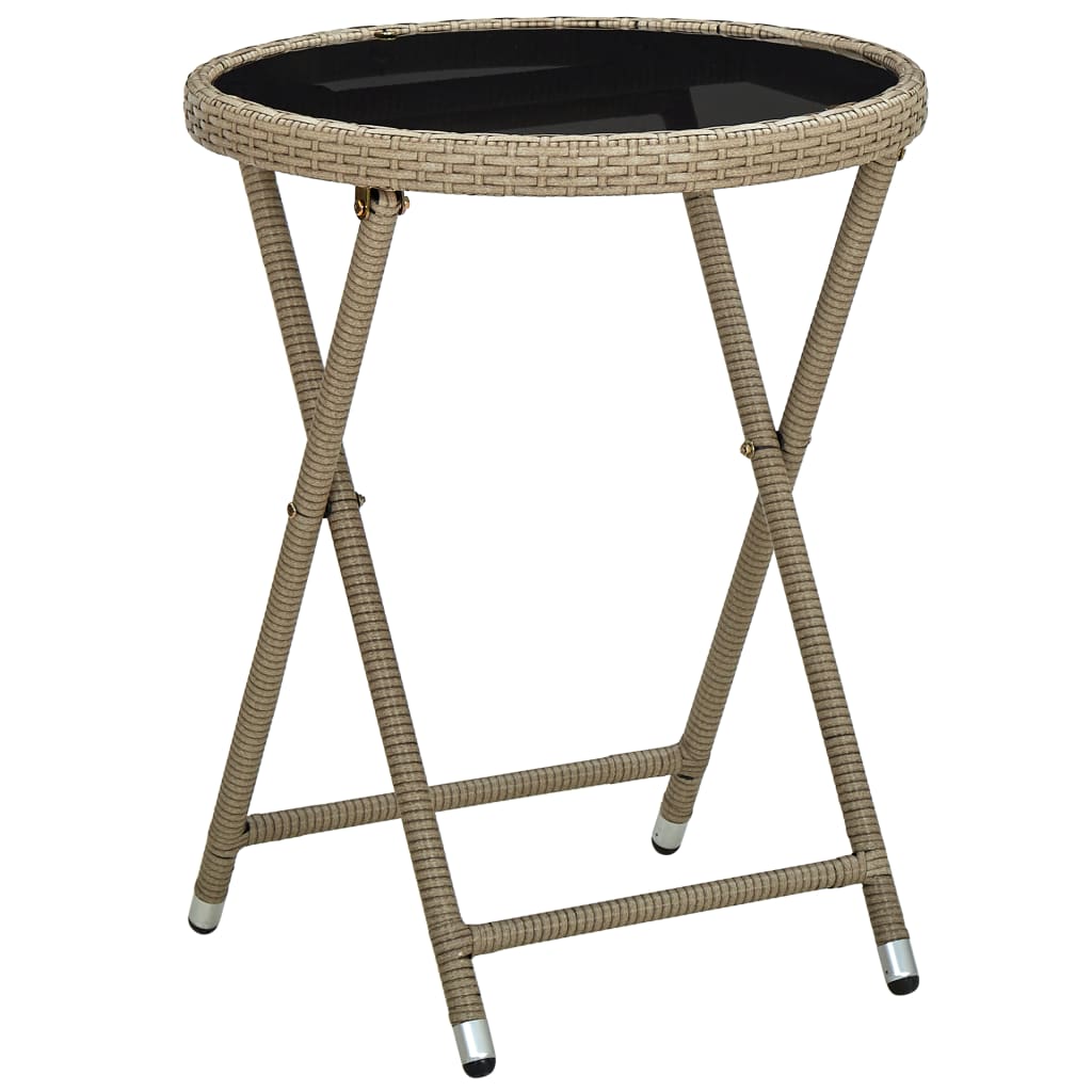 3-delige Bistroset met kussens poly rattan en glas beige is nu te koop bij PeponiXL, paradijselijk wonen!