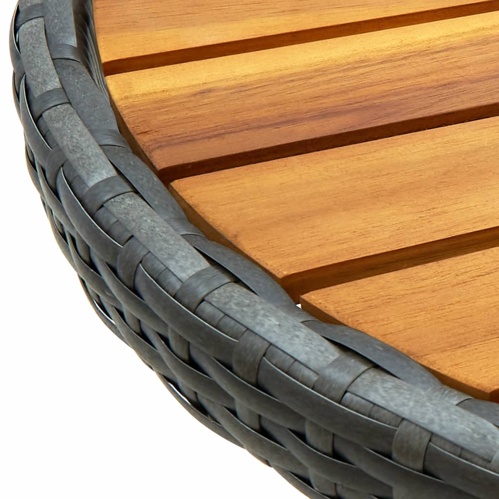 3-delige Bistroset met kussens poly rattan en acaciahout grijs is nu te koop bij PeponiXL, paradijselijk wonen!