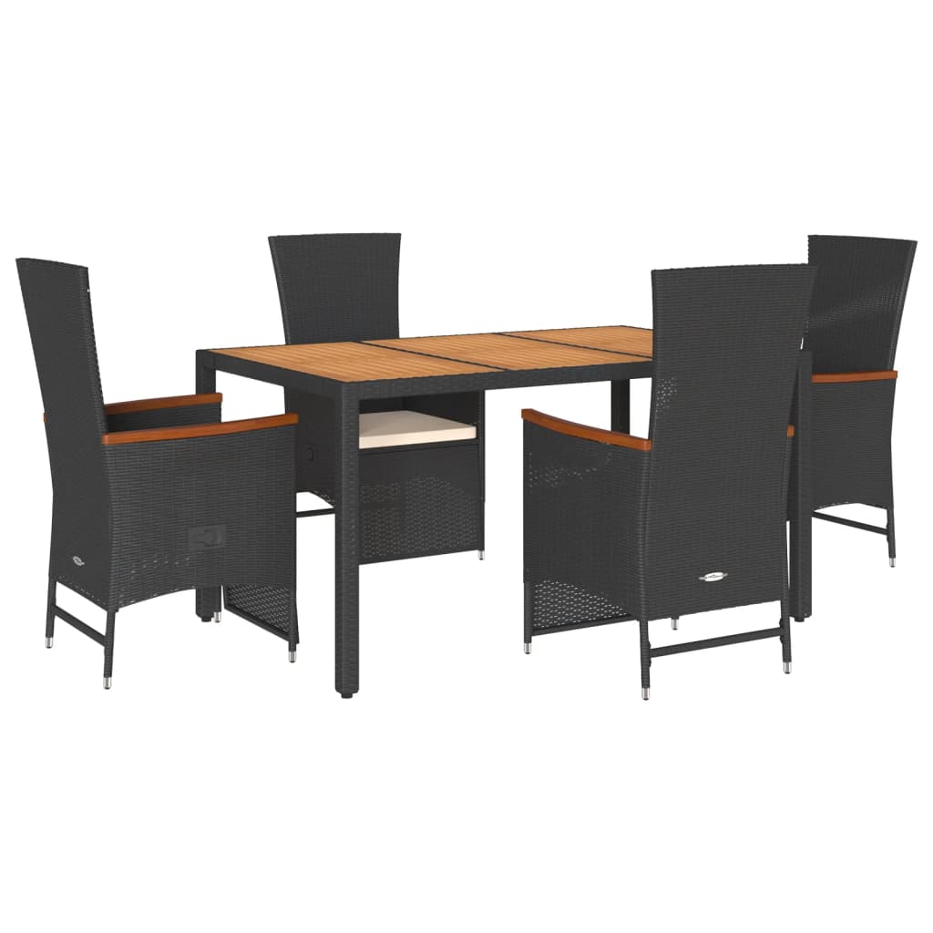 5-delige Tuinset met kussens poly rattan zwart is nu te koop bij PeponiXL, paradijselijk wonen!