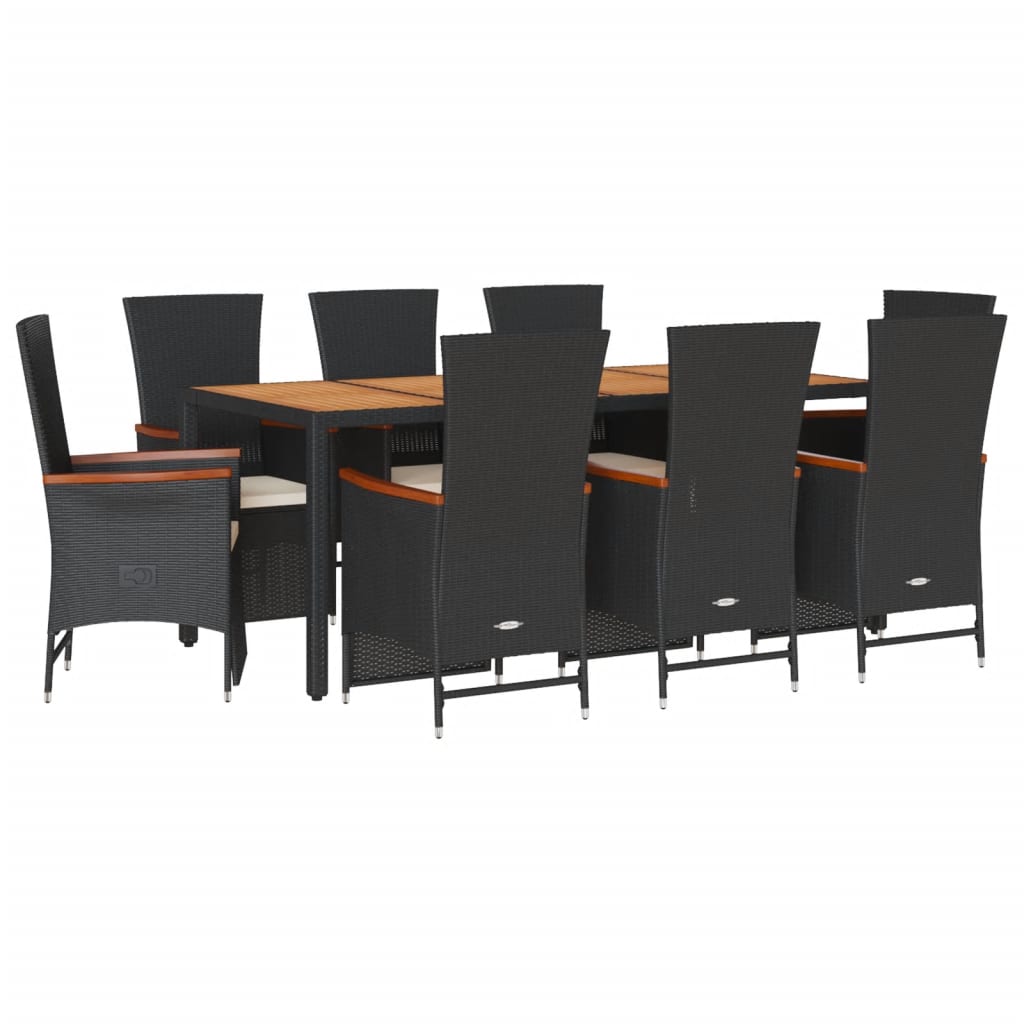 9-delige Tuinset poly rattan zwart is nu te koop bij PeponiXL, paradijselijk wonen!