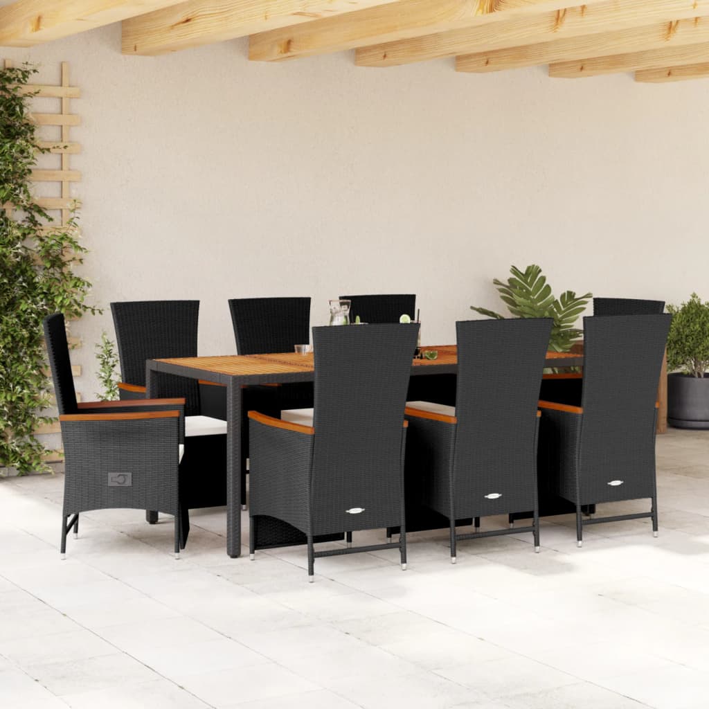 9-delige Tuinset poly rattan zwart is nu te koop bij PeponiXL, paradijselijk wonen!