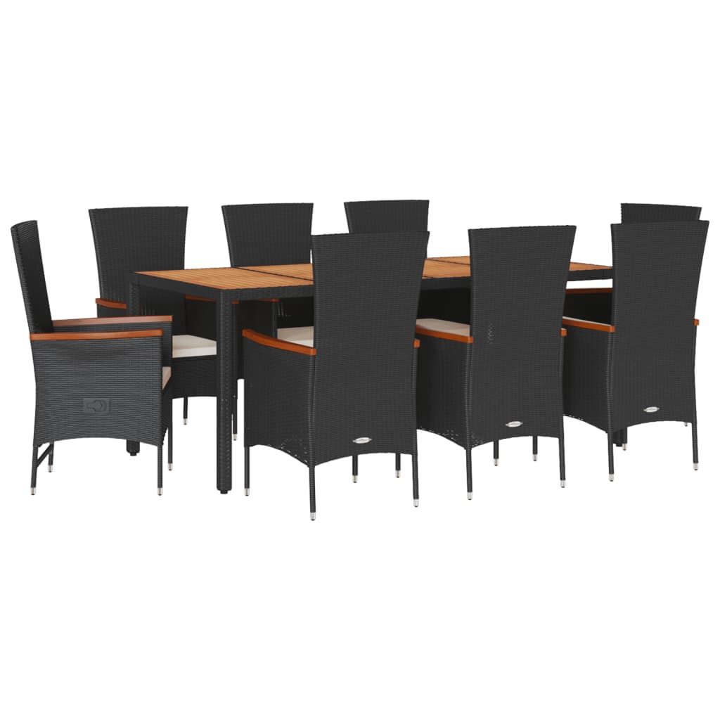 9-delige Tuinset poly rattan zwart is nu te koop bij PeponiXL, paradijselijk wonen!