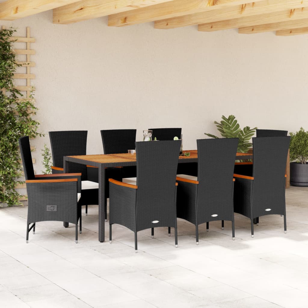 9-delige Tuinset poly rattan zwart is nu te koop bij PeponiXL, paradijselijk wonen!