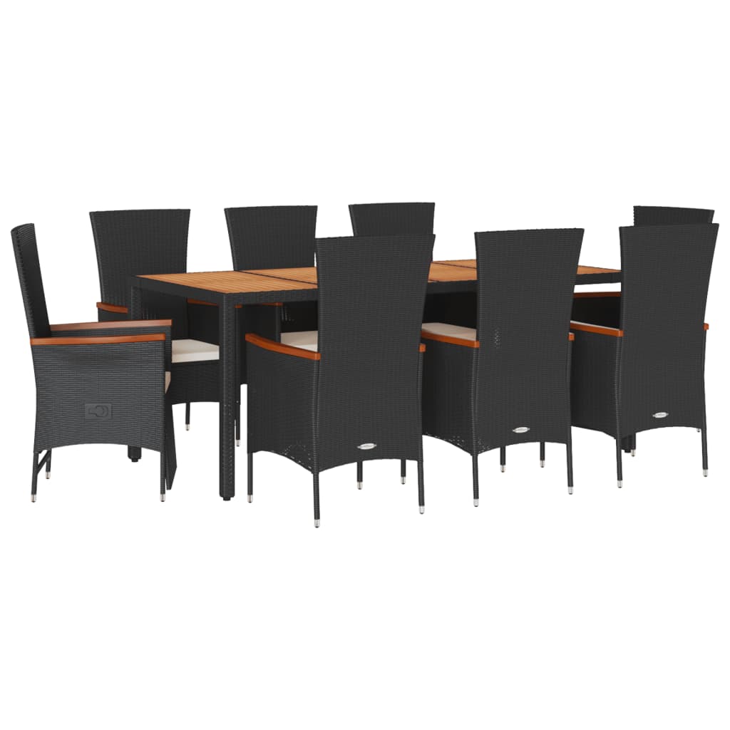 9-delige Tuinset poly rattan zwart is nu te koop bij PeponiXL, paradijselijk wonen!
