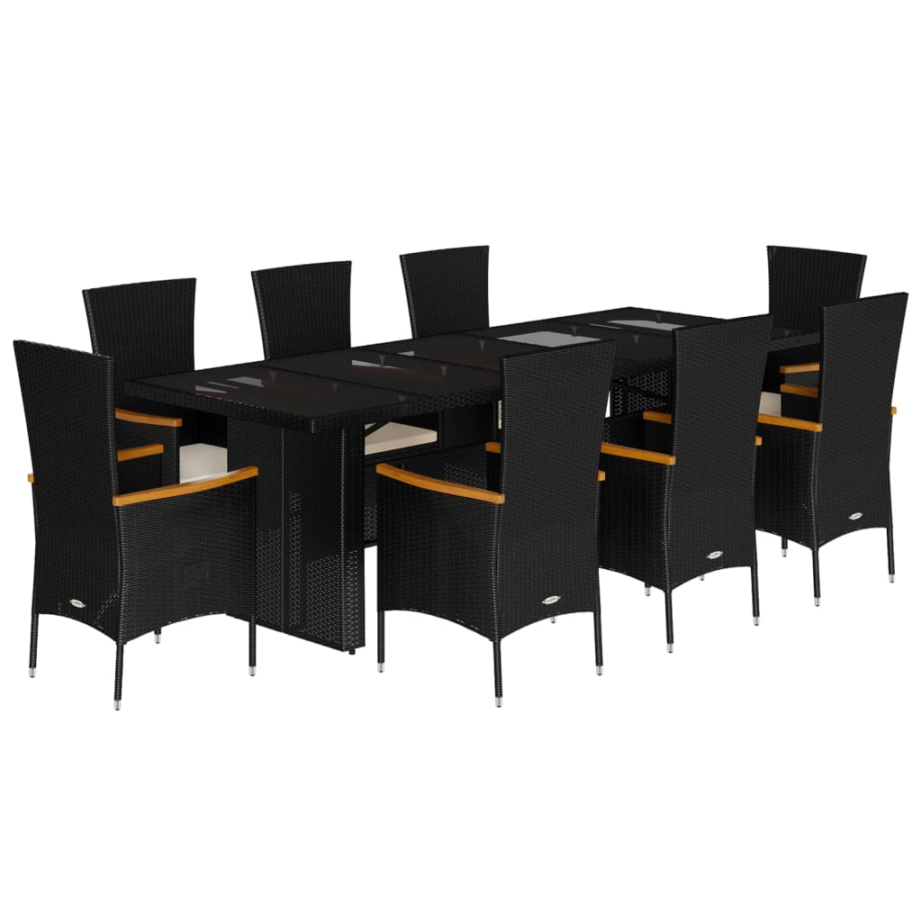 9-delige Tuinset poly rattan zwart is nu te koop bij PeponiXL, paradijselijk wonen!