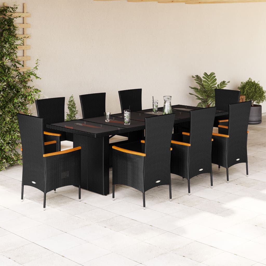 9-delige Tuinset poly rattan zwart is nu te koop bij PeponiXL, paradijselijk wonen!