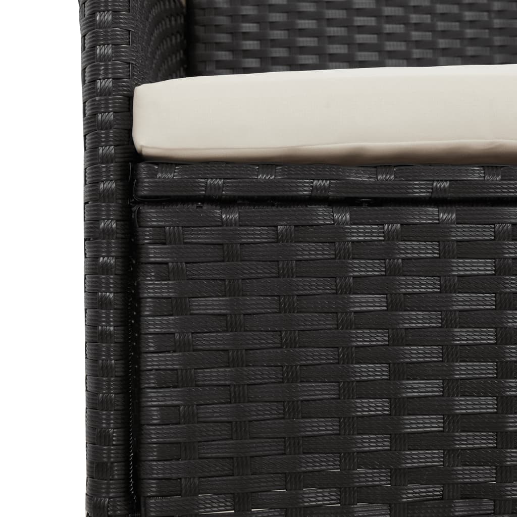 11-delige Tuinset met kussens poly rattan zwart is nu te koop bij PeponiXL, paradijselijk wonen!