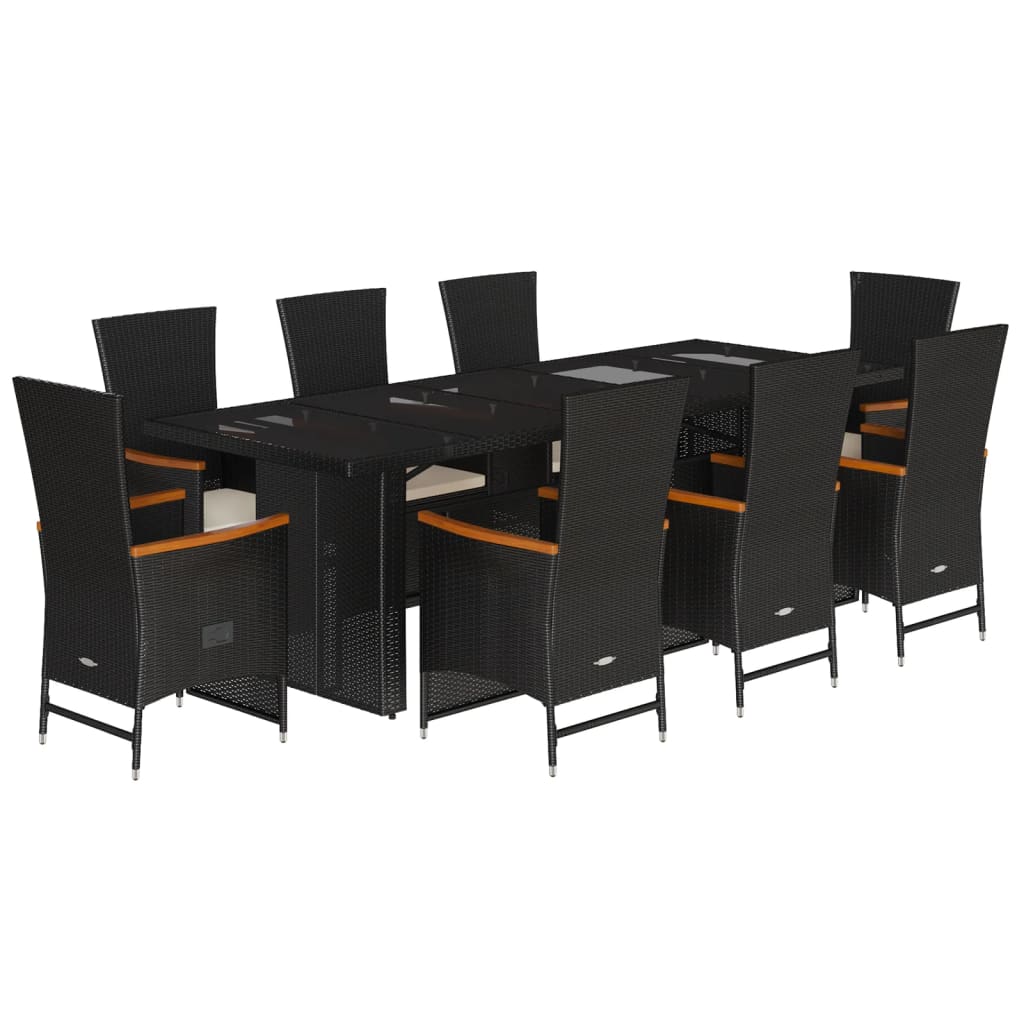 9-delige Tuinset poly rattan zwart is nu te koop bij PeponiXL, paradijselijk wonen!