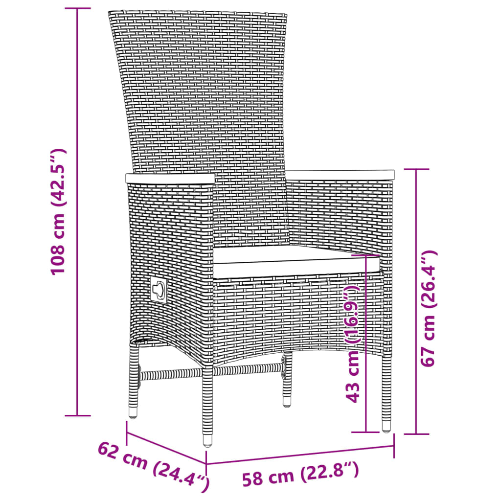 11-delige Tuinset met kussens poly rattan zwart is nu te koop bij PeponiXL, paradijselijk wonen!